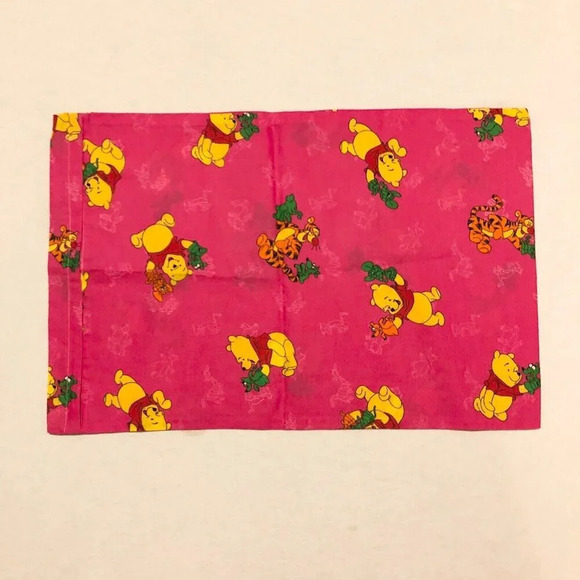 Vtg 2 Winnie The Pooh Pillow Cases Hand Puppets Pink 22.5 x 14.5 - Picture 8 of 16